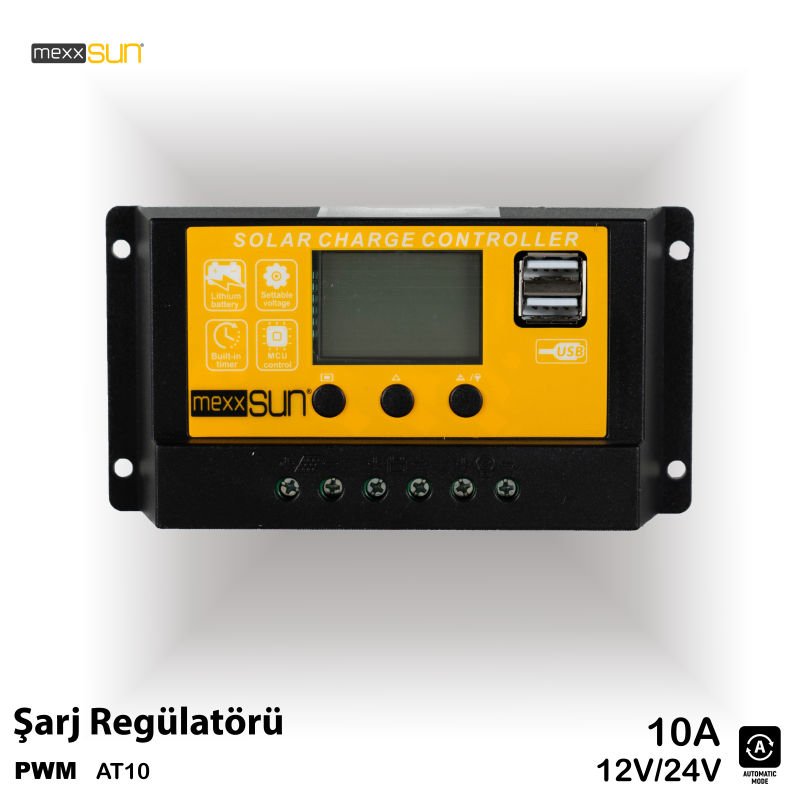Mexxsun 10A 12/24V (AT10) Şarj Kontrol Cihazı