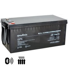 Mullinix 12V 200Ah LiFePO4 Lityum Akü | LCD Ekran, Bluetooth ve Isıtma Fonksiyonlu