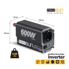 Mexxsun 12V 600W Modifiye Sinüs Inverter