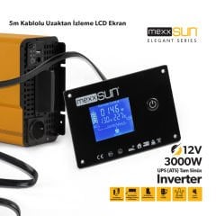 Mexxsun 12V 3000W Tam Sinüs UPS (Remote Ekran) Inverter