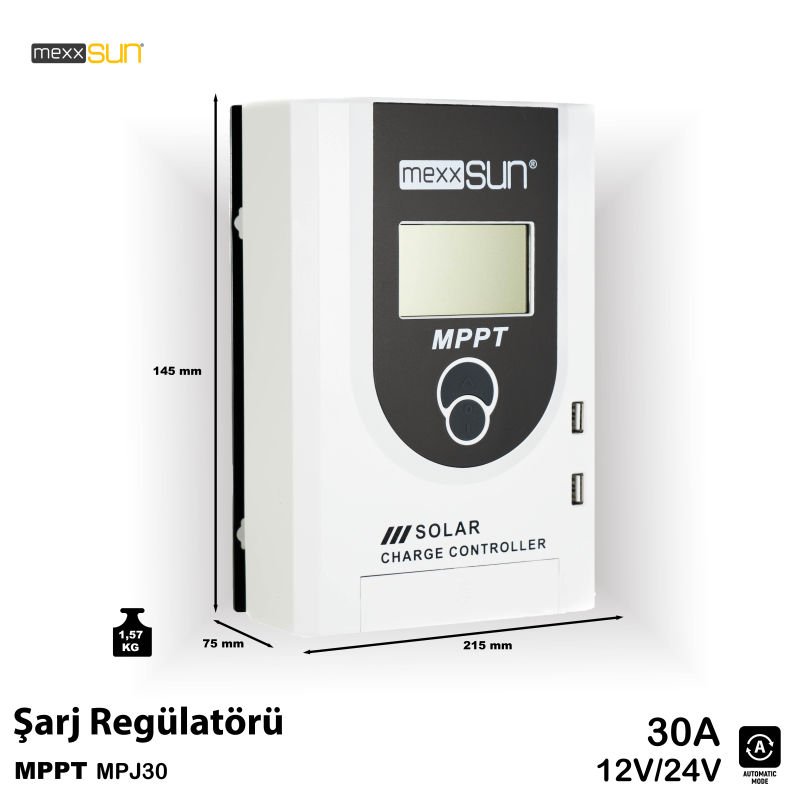 Mexxsun MPJ30 12/24V MPPT Şarj Kontrol Cihazı
