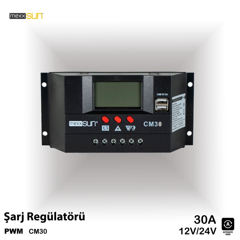 Mexxsun PWM 12/24V (CM30D) Sarj Kontrol Cihazı