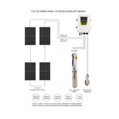110V Derin Seri DC Solar Dalgıç Pompa Paketi (4 adet 550W Güneş Panelli)