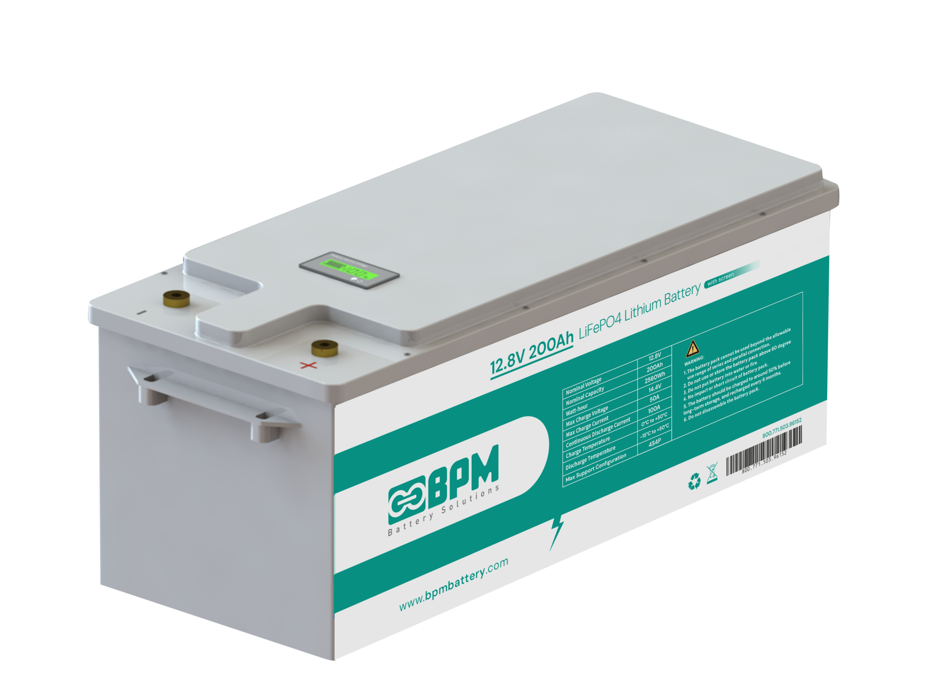 BPM 12.8V 200Ah LiFePo4 Lityum Akü