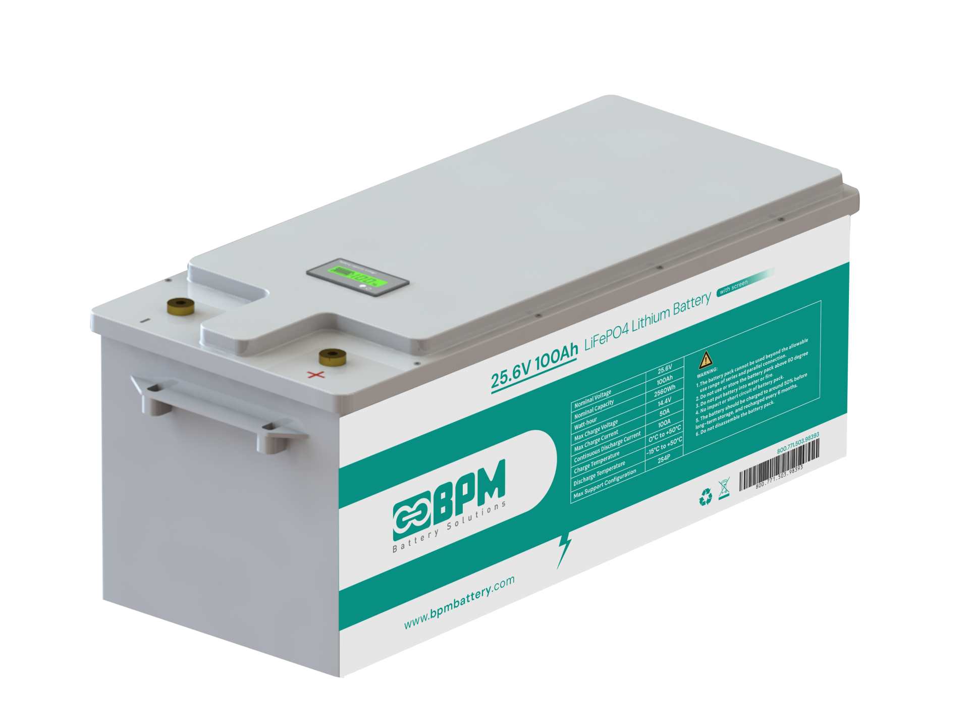BPM 25.6V 100Ah LiFePo4 Lityum Akü