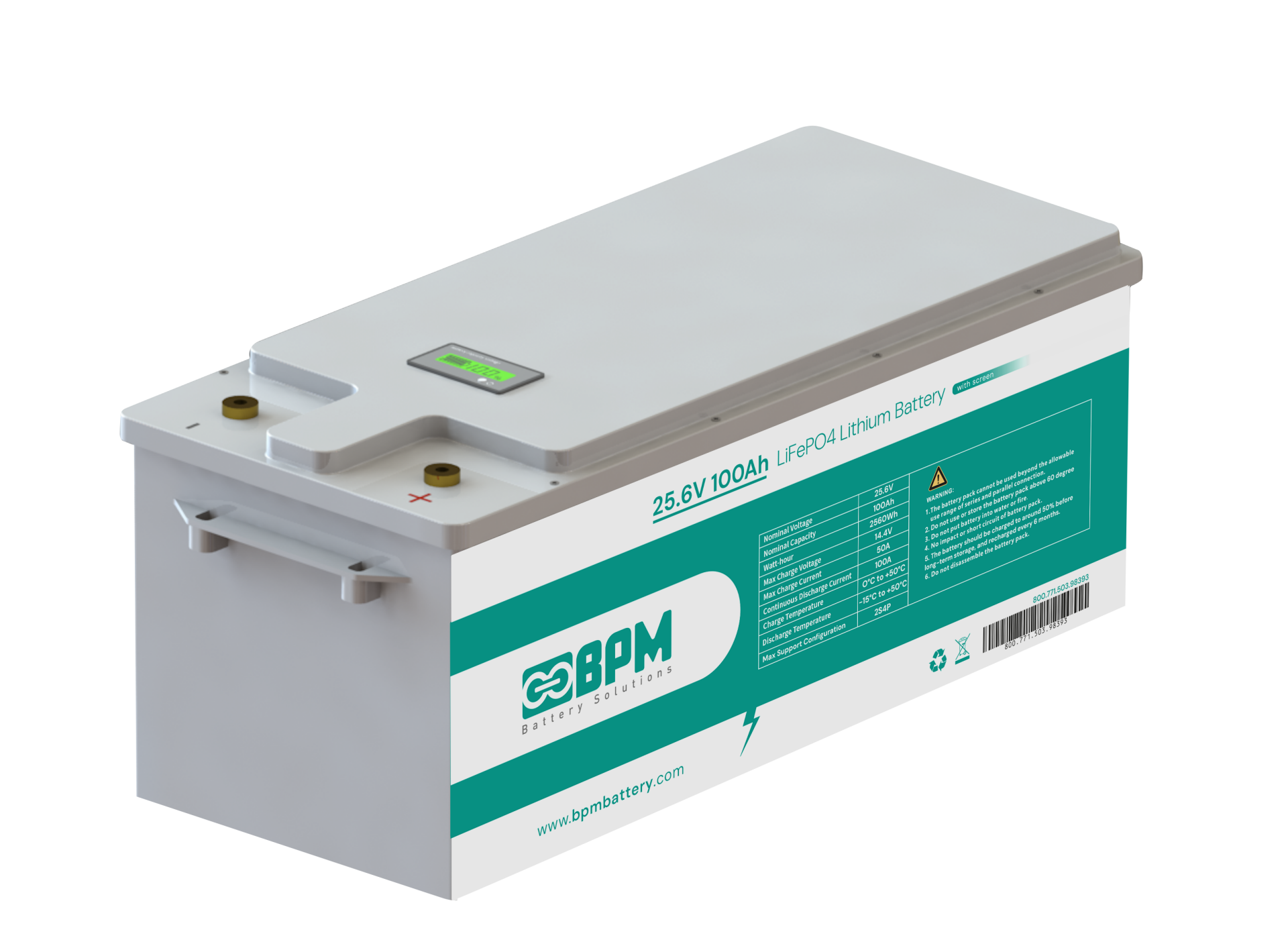 BPM 25.6V 100Ah LiFePo4 Lityum Akü